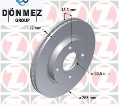 FREN DİSKİ ÖN (258MM)( FORD : FOCUS 98-02 - FİESTA 02- ) ( MAZDA 2 03- ) courıer